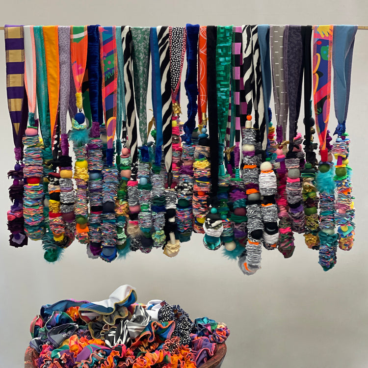 necklaces scrap fabric