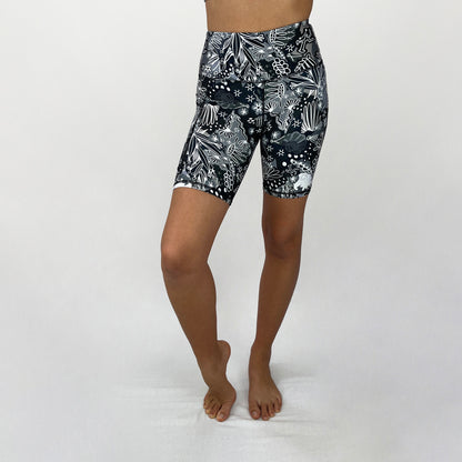 trendy bike shorts in recycled fabric made in Australia - Coral - front
