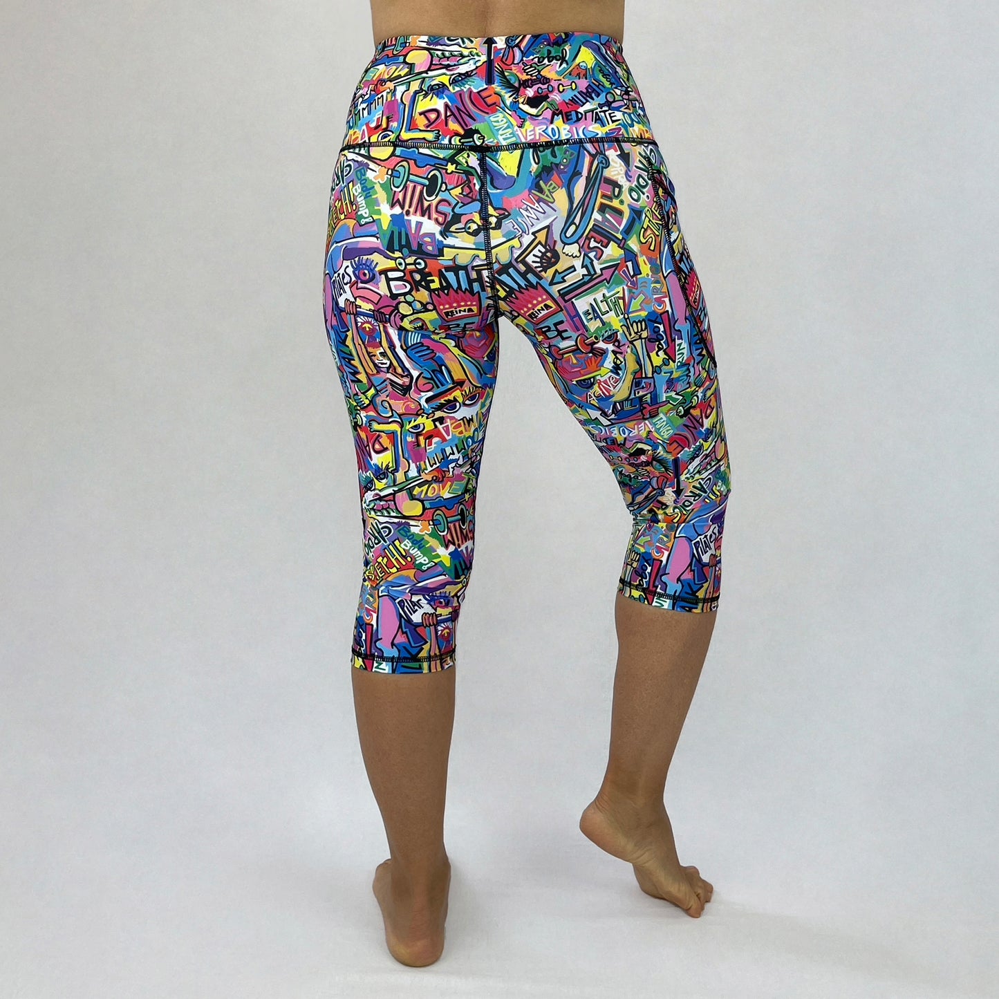 Doodlz by Art2Go 3/4 high waisted ethical leggings back