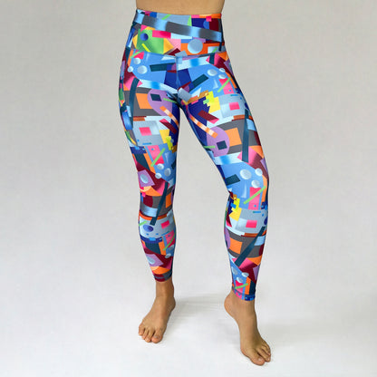 Geo 2022 Ltd full length leggings with pocket by Art2Go Monique Baques front