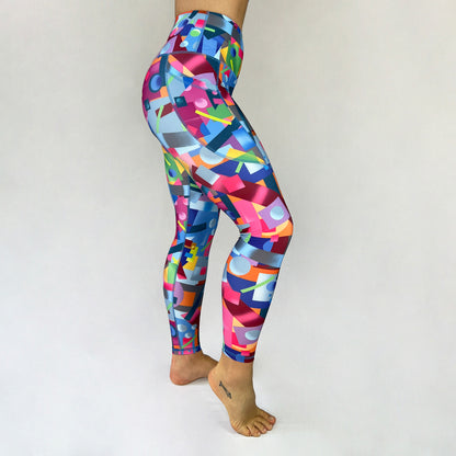 Geo 2022 Ltd full length leggings with pocket by Art2Go Monique Baques side pocket