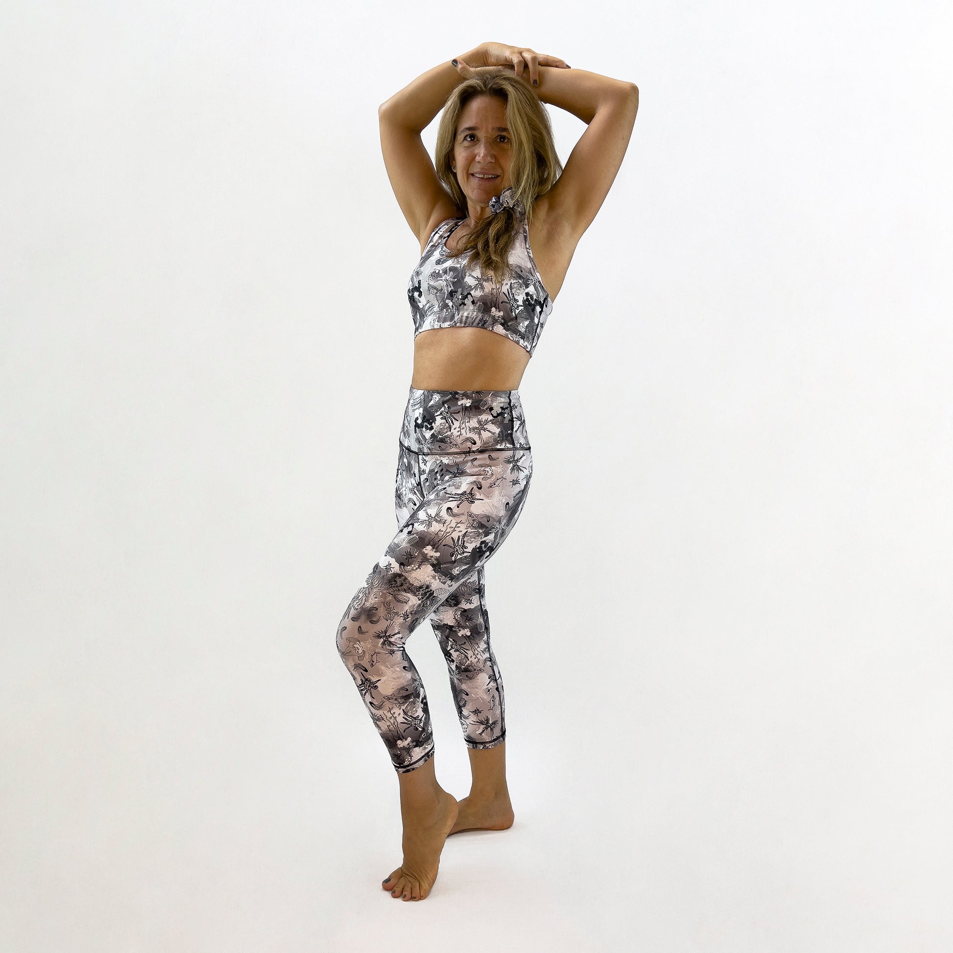 beautiful leggings made with sustainable fabrics from recycled bottles - made in australia - Killer design - full body