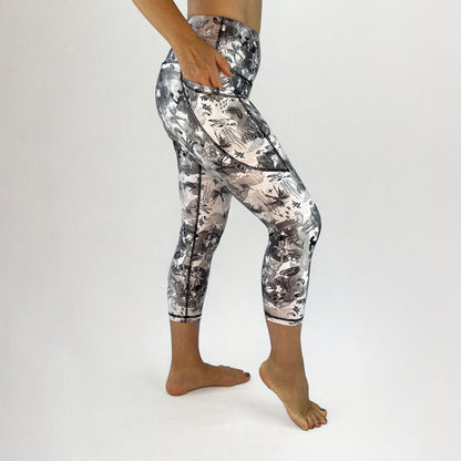 beautiful leggings made with sustainable fabrics from recycled bottles - made in australia - Killer design - side pocket