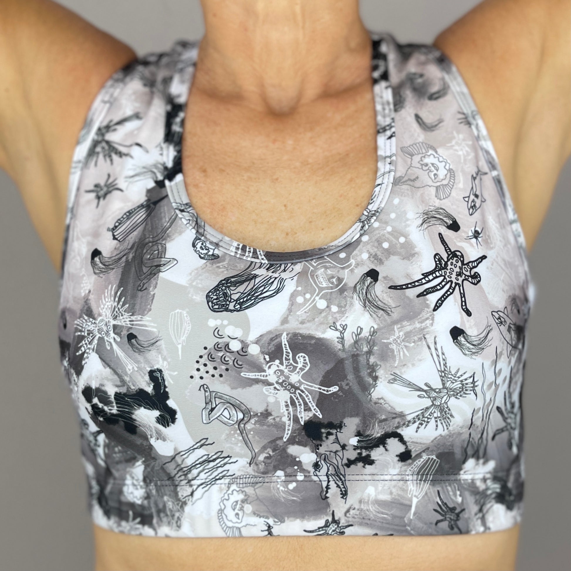 colourful sports bra sustainably made with recycled materials - Killer - front