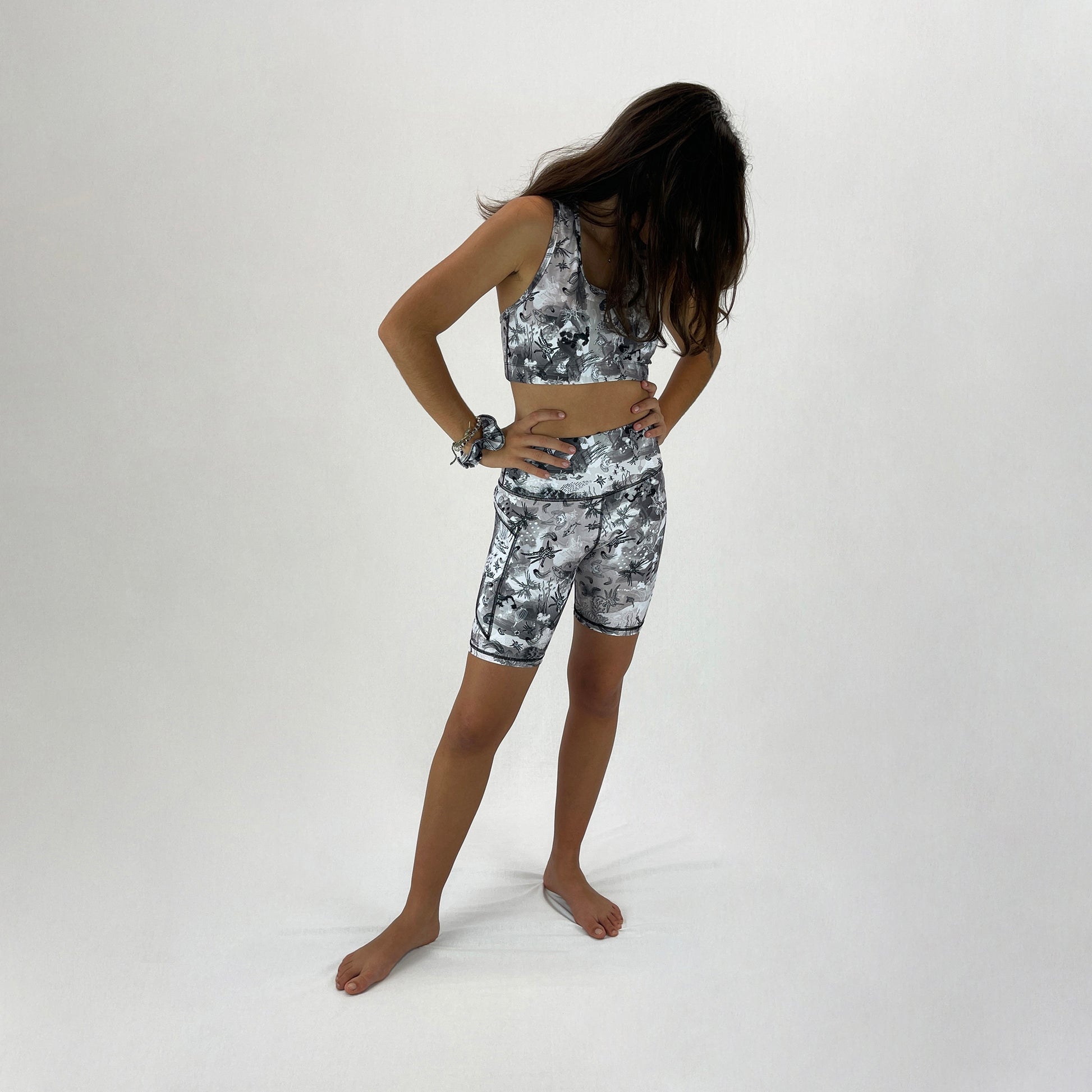 trendy bike shorts in recycled fabric made in australia - Killer - full body