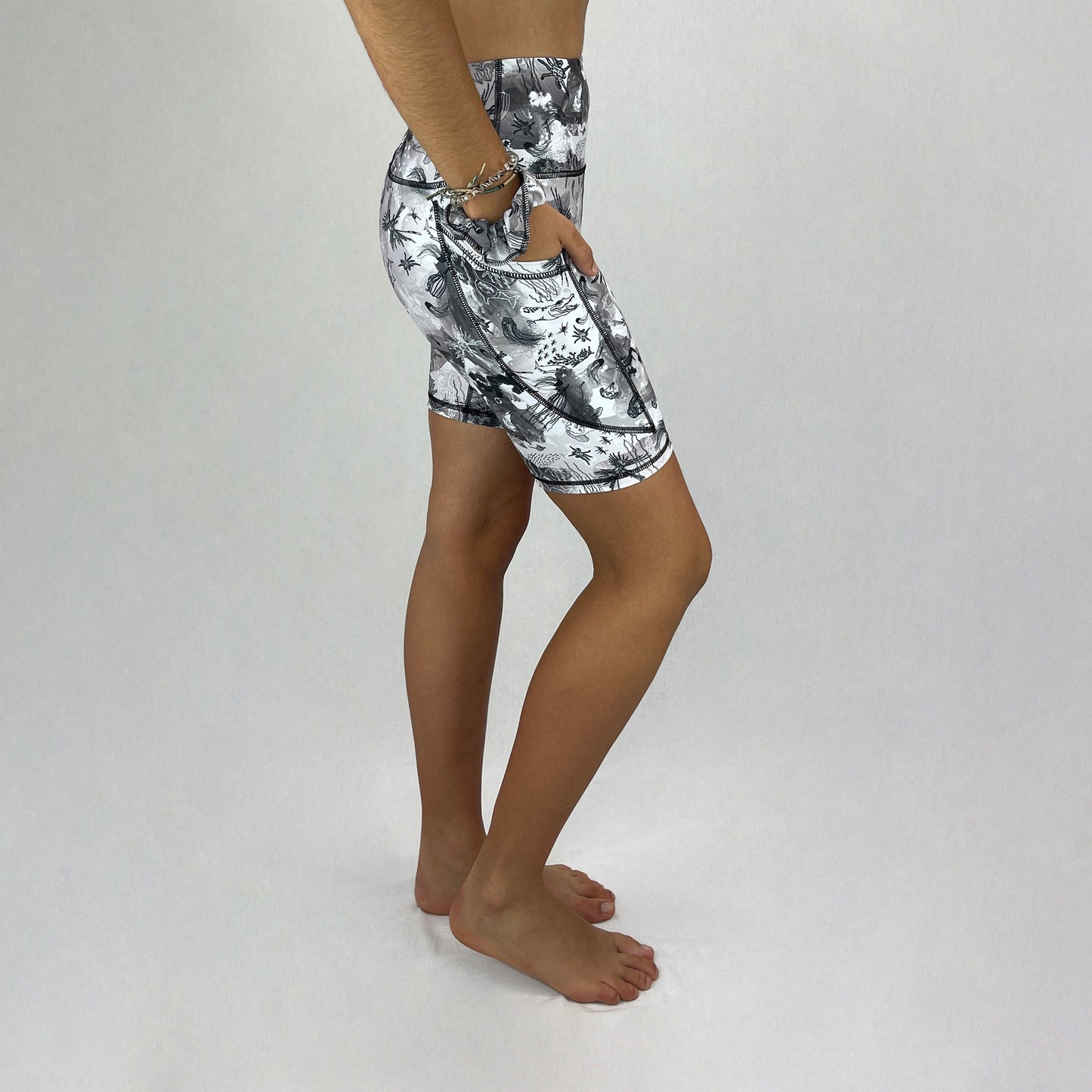 trendy bike shorts in recycled fabric made in australia - Killer - side pocket