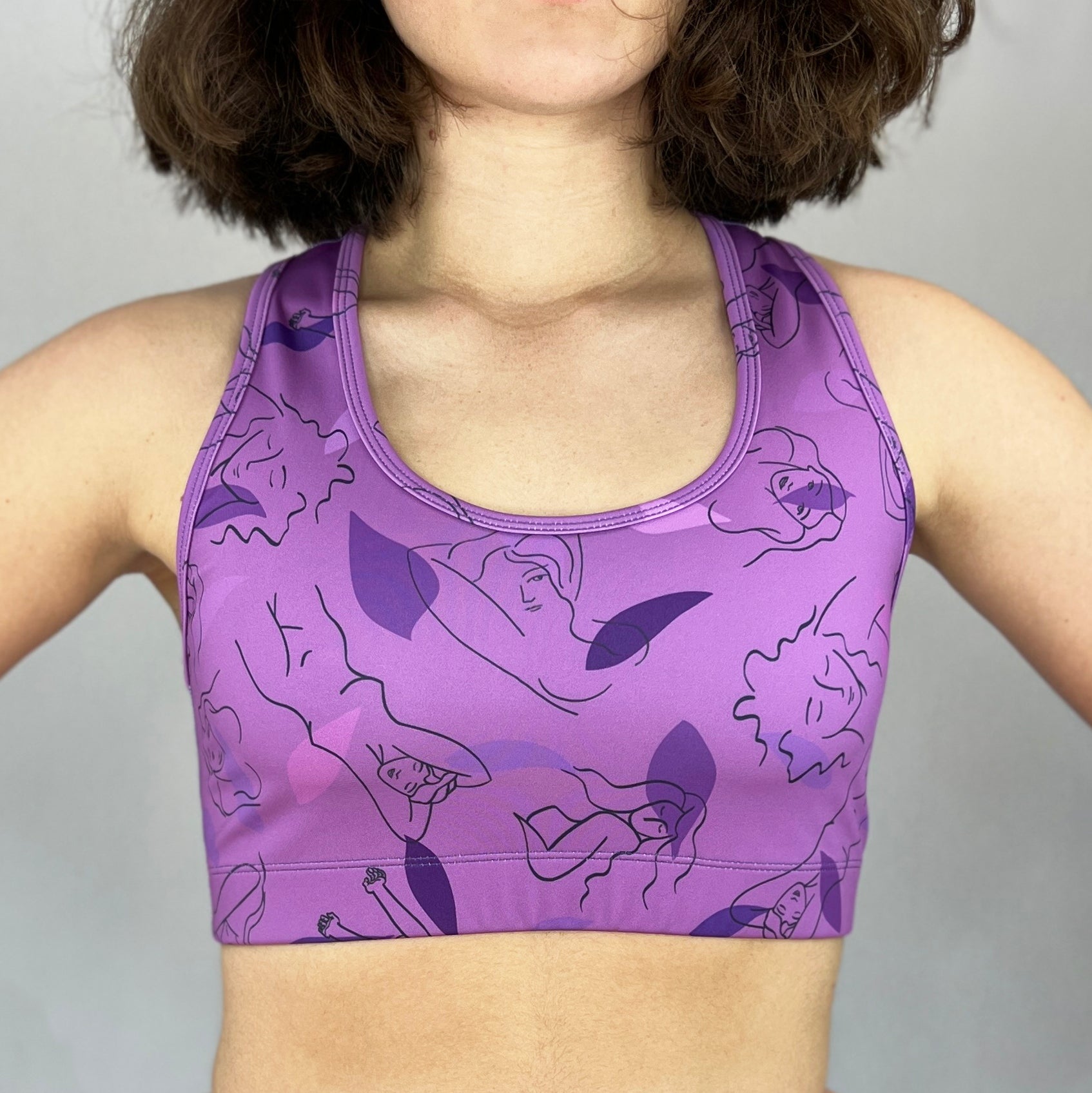 Lilac Freedom 2022 Ltd Sports Bra by Art2Go Monique Baques front