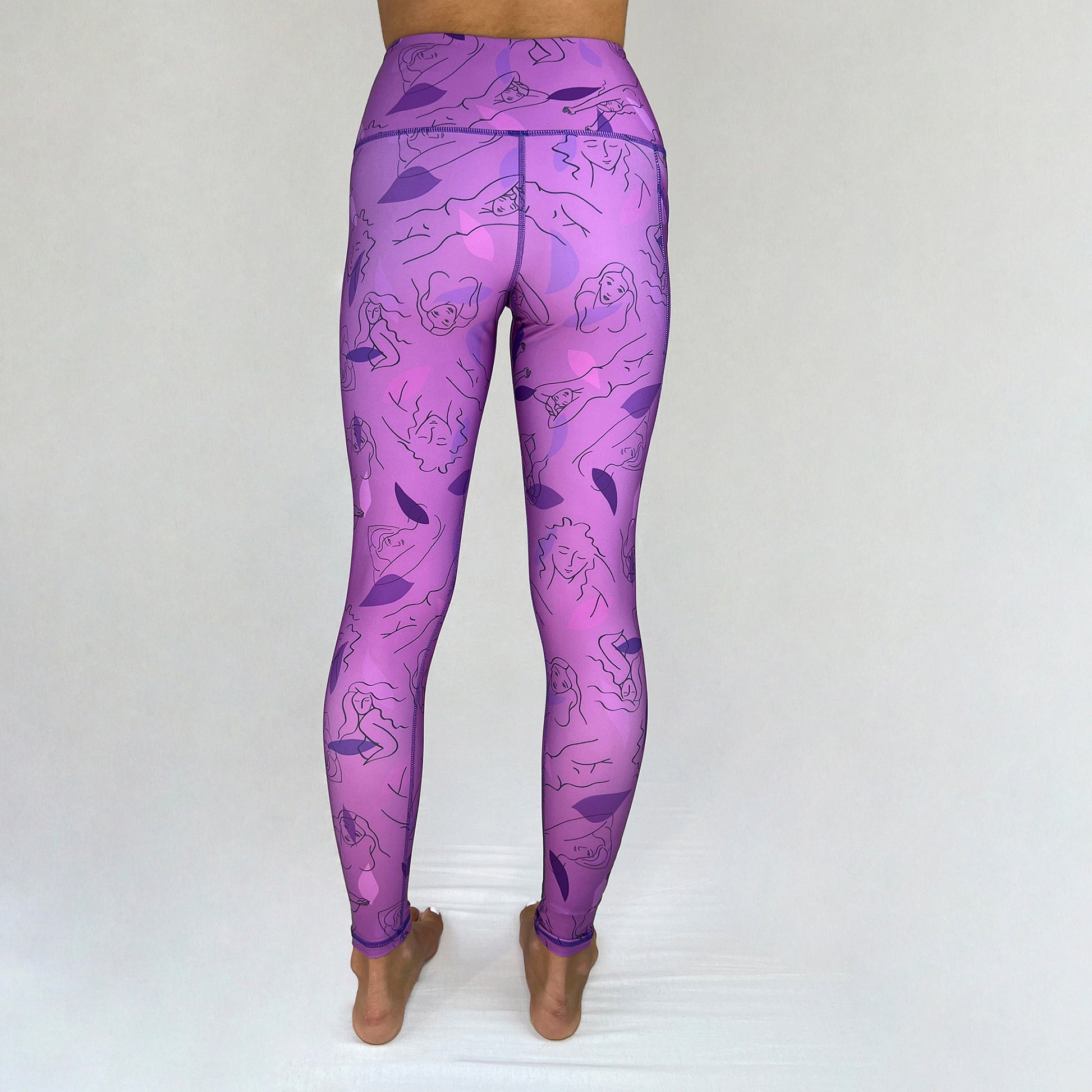 Lilac Freedom 2022 Ltd full length leggings by Art2Go Monique Baques back