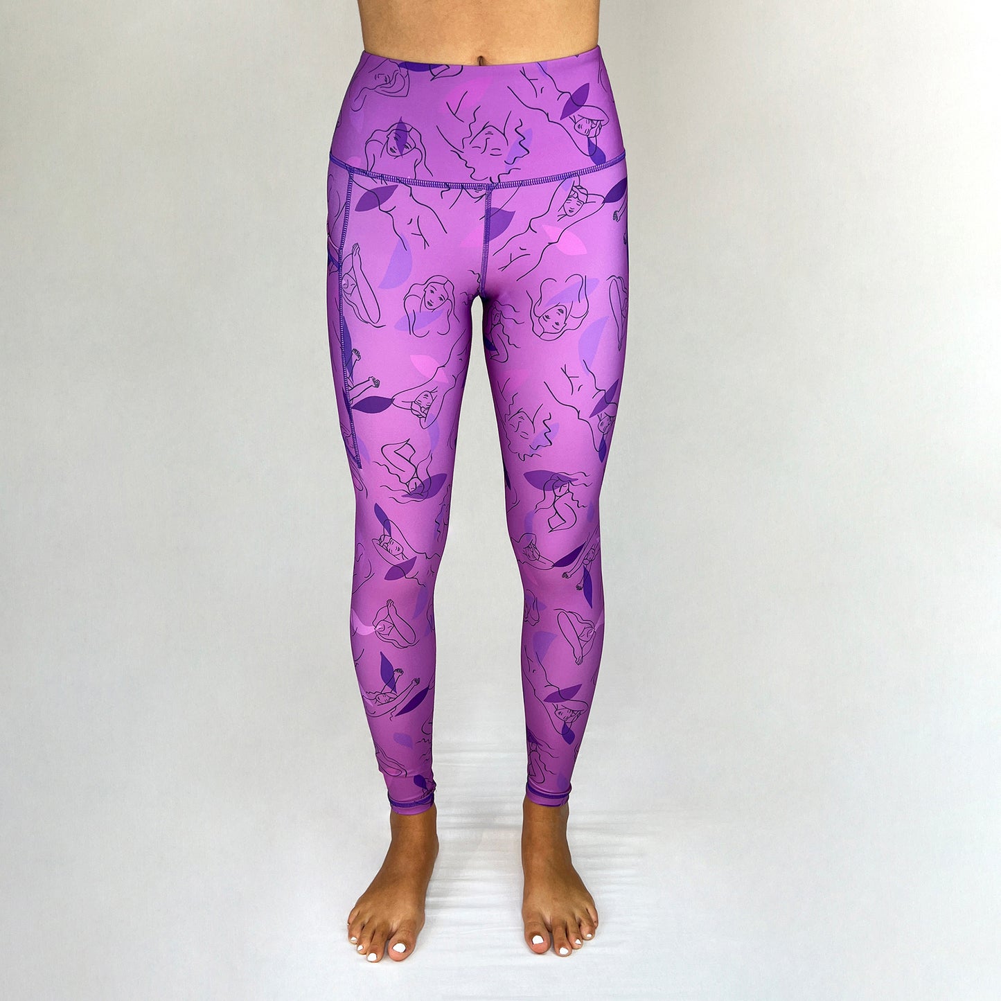 Lilac Freedom 2022 Ltd full length leggings by Art2Go Monique Baques front