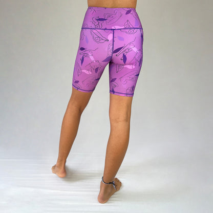 Lilac Freedom 2022 Ltd bike shorts Art2Go Monique Baques sustainable activewear back