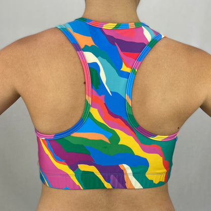 Rainbow sports bra by Monique Baqués back
