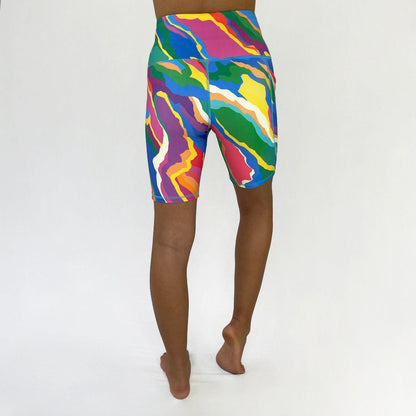 cool bike shorts art2go monique baques rainbow back