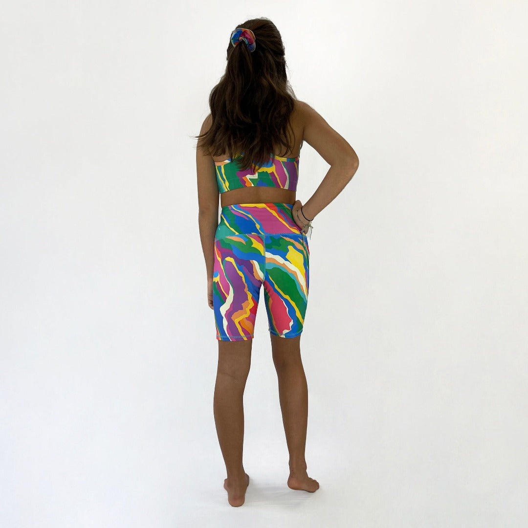 cool bike shorts art2go monique baques rainbow full body