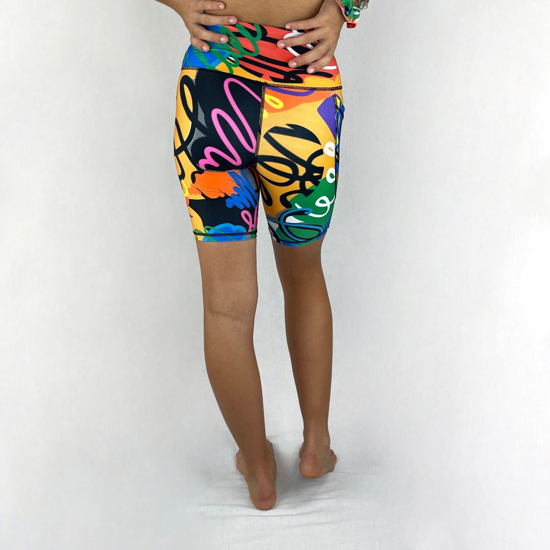 trendy bike shorts in recycled fabric made in Australia - Venus - back