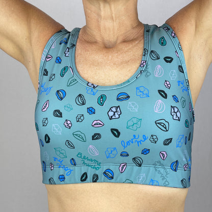 colourful sports bra sustainably made with recycled materials - Besame