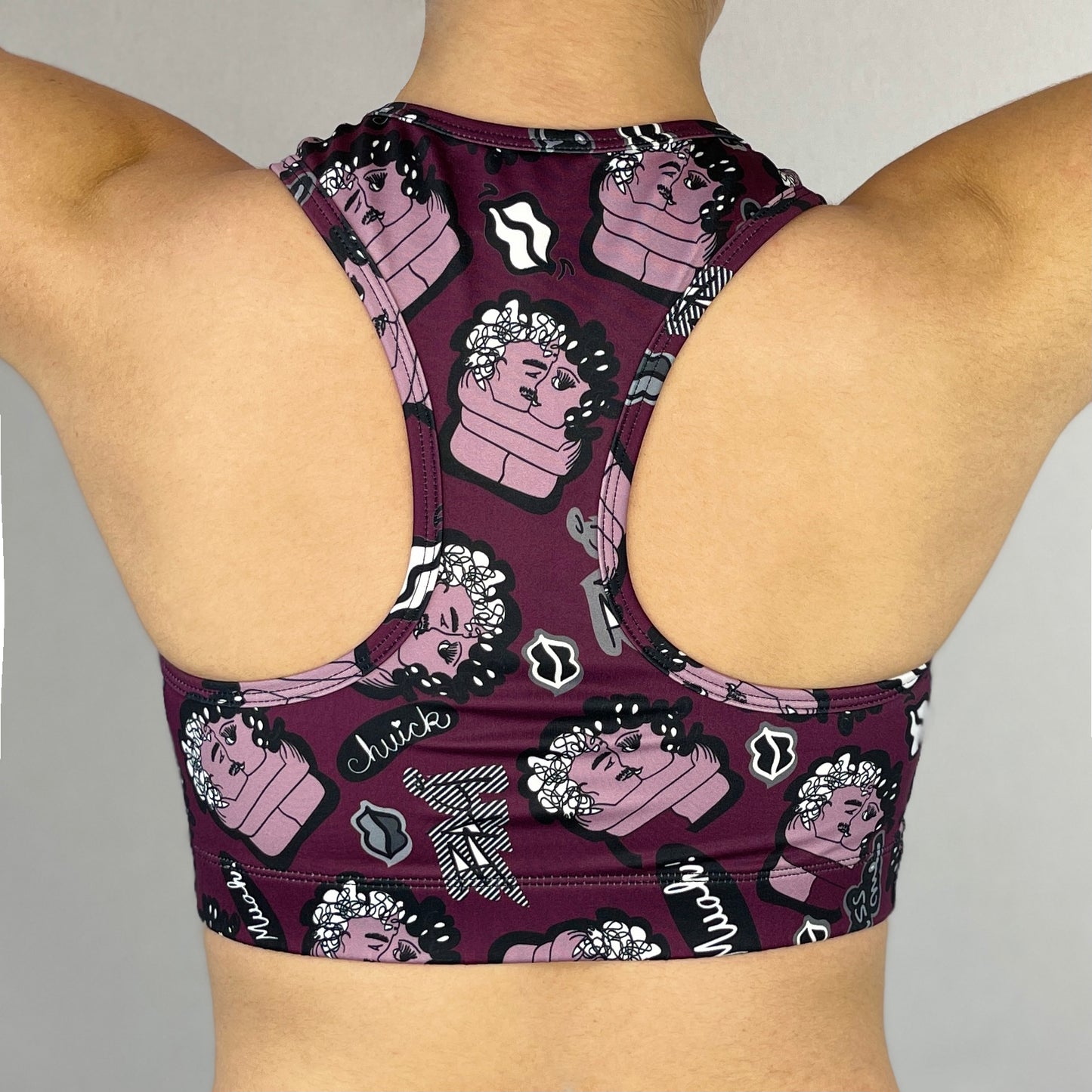 colourful sports bra made sustainably from recycled materials - Purple, the kiss