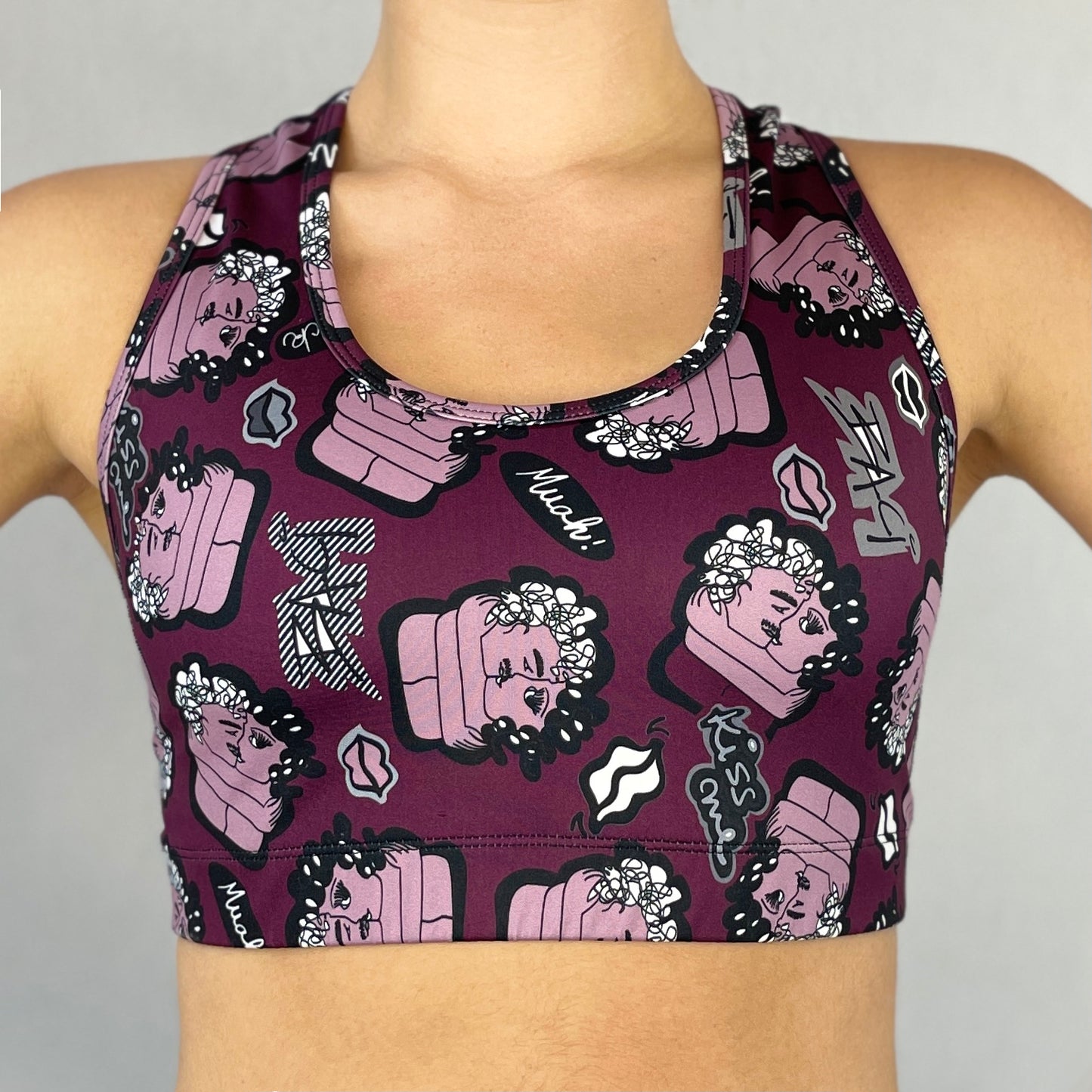 colourful sports bra made sustainably from recycled materials - Purple, the kiss