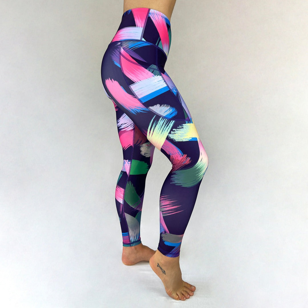 Art2Go Brushstrokes 2022 Ltd Full Length Leggings Monique Baques Very Peri