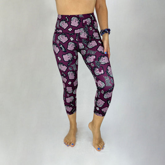 colourful leggings sustainably made with recycled materials - Purple The Kiss