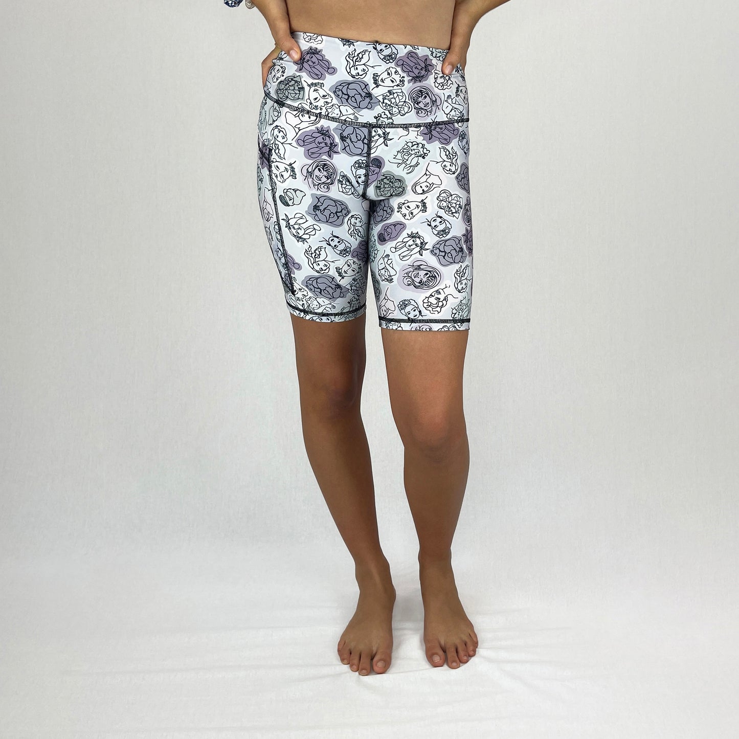 trendy bike shorts in recycled fabric made in Australia - Beauties front