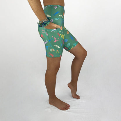 trendy bike shorts in recycled fabric made in australia - Alive! side pocket